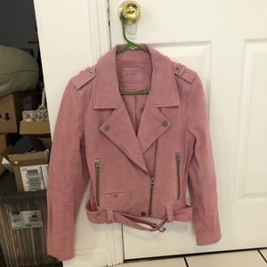 NWOT Pink Suede biker jacket